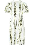 Giambattista Valli Floral Flutter Sleeve Dress, Women's, Size: 42, Yellow/orange, Viscose/spandex/elastane/silk/cotton