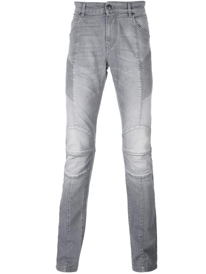 Pierre Balmain Slim-fit Jeans, Men's, Size: 32, Grey, Cotton/polyester