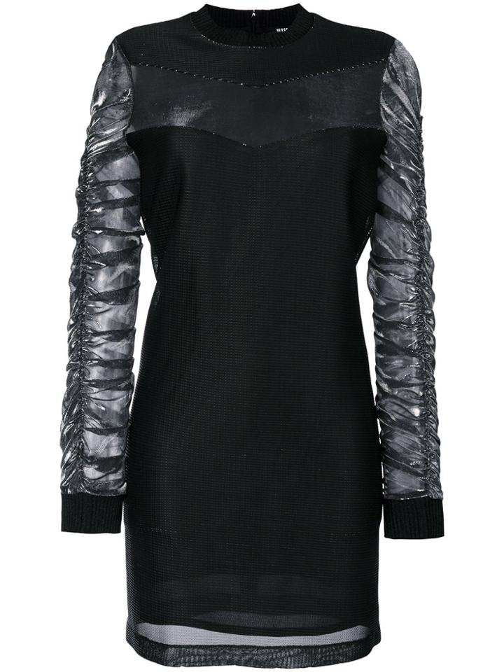 Versus Gathered Sleeve Mini Dress - Metallic
