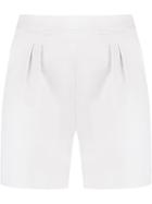 Andrea Marques Pleat Detail High Waisted Short, Women's, Size: 36, White, Cotton/spandex/elastane