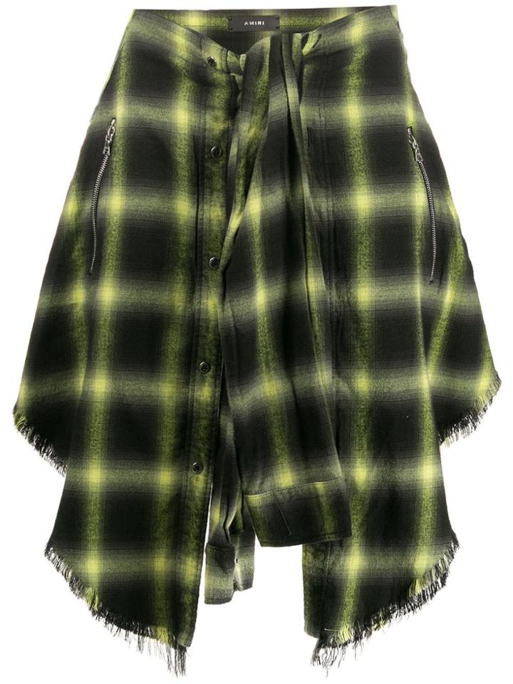 Amiri Plaid Waist Wrap Shirt - Yellow