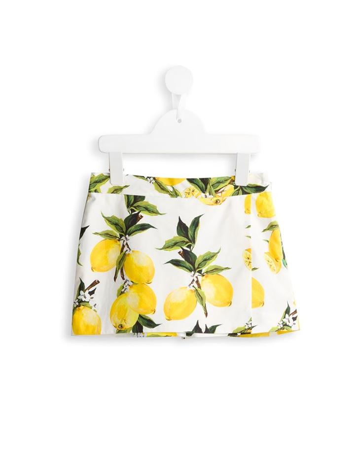 Dolce & Gabbana Kids Lemon Print Shorts, Girl's, Size: 10 Yrs, Yellow/orange