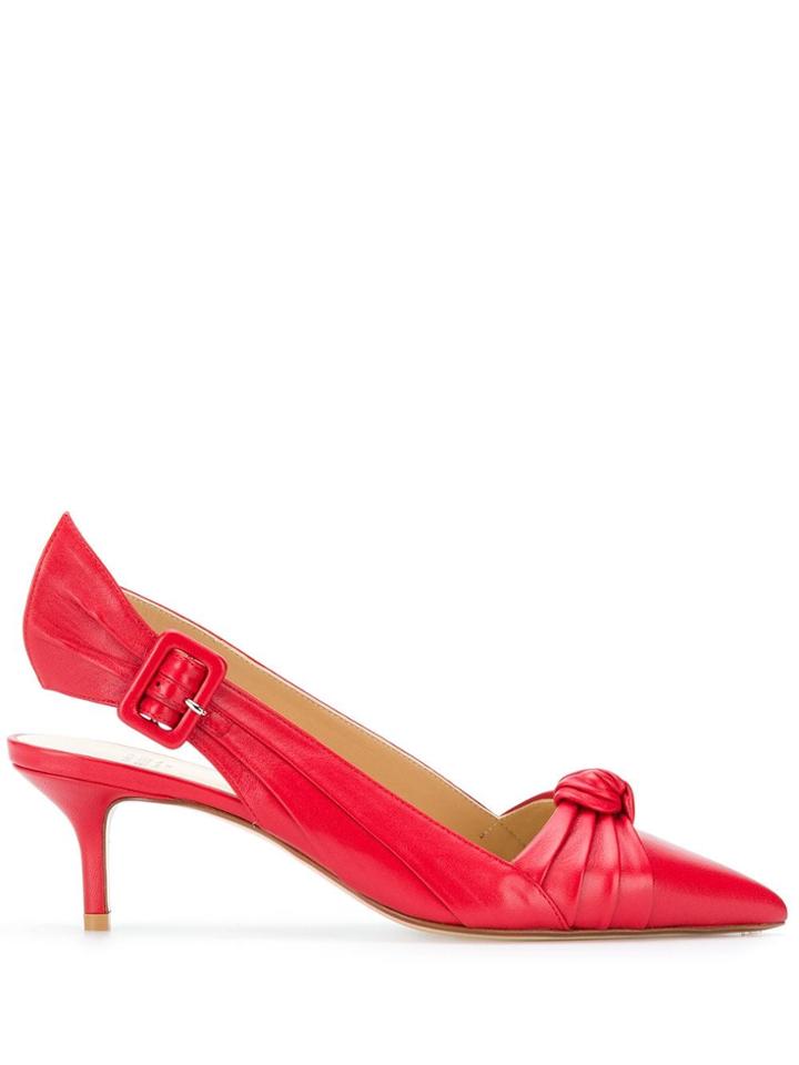 Francesco Russo Knot Detail Slingback Pumps - Red