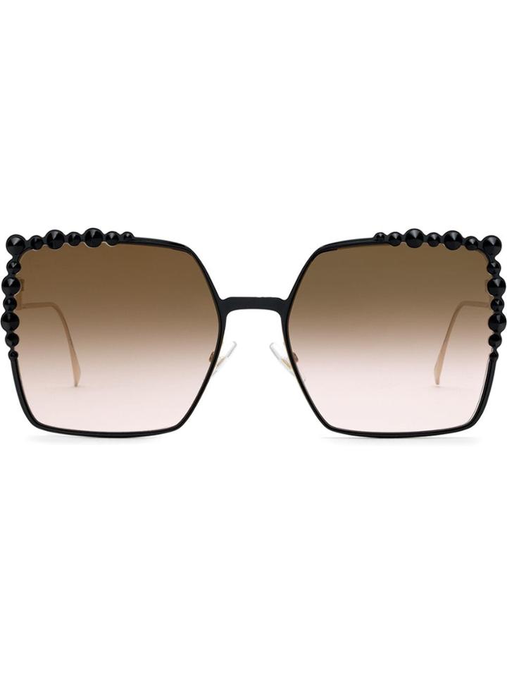 Fendi Eyewear Oversized Frame Sunglasses - Gold