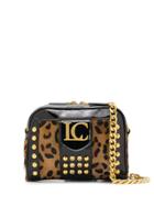 La Carrie Leopard Print Crossbody Bag - Black