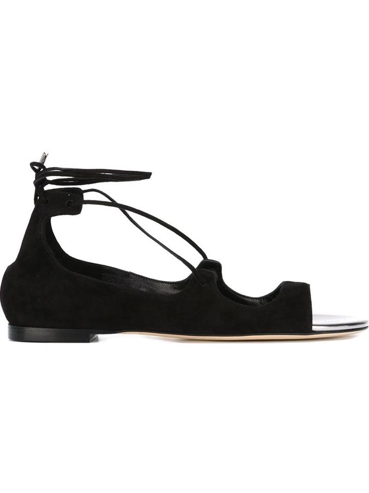 Jimmy Choo Vernie Sandals, Women's, Size: 37, Black, Leather/suede
