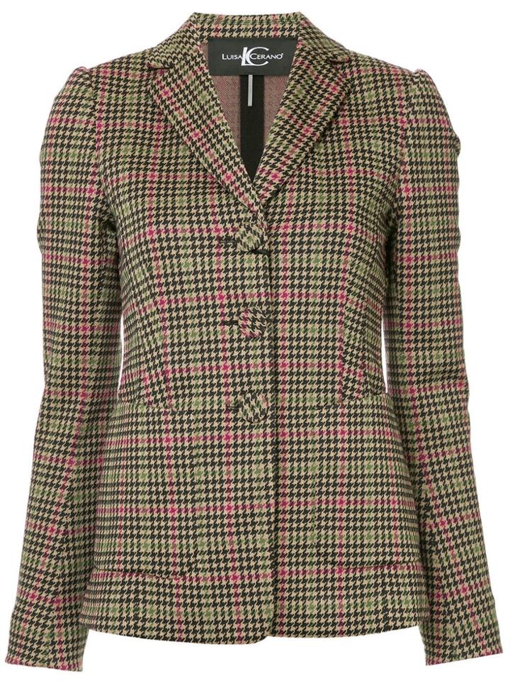 Luisa Cerano Checked Blazer - Green
