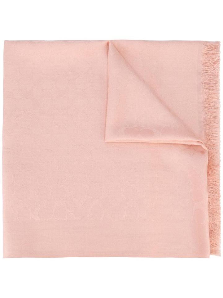 Coach - Frayed Scarf - Women - Silk/cotton - One Size, Pink/purple, Silk/cotton