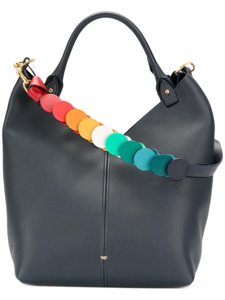 Anya Hindmarch Contrast Strap Shoulder Bag - Blue