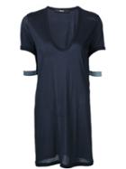 Musée Strap Detail T-shirt, Women's, Size: Large, Black, Rayon/silk