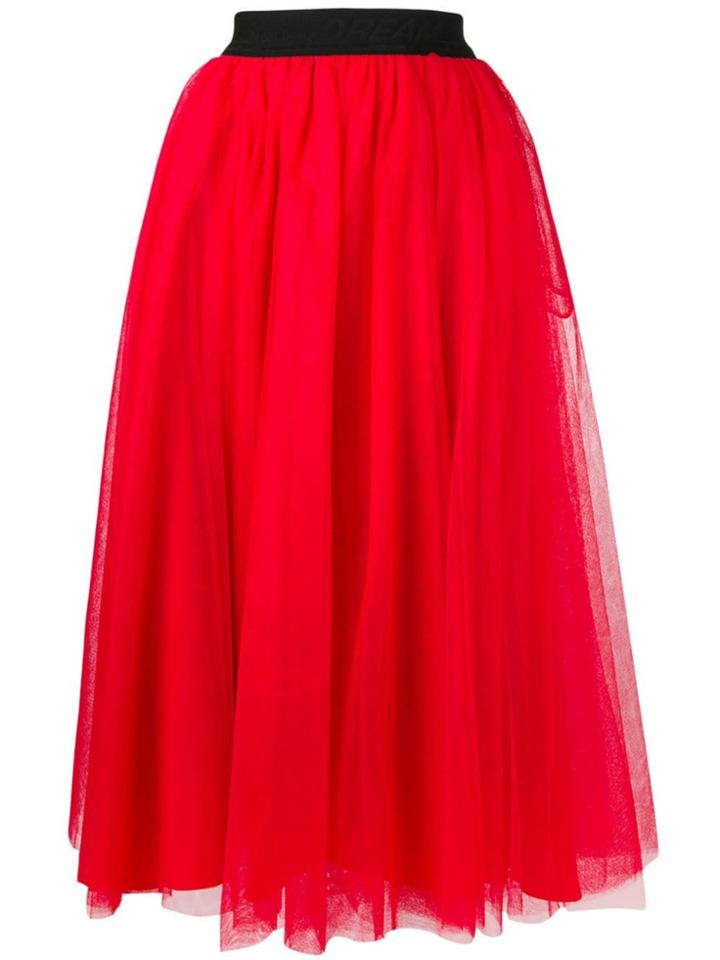 Msgm Tulle Midi Skirt - Red