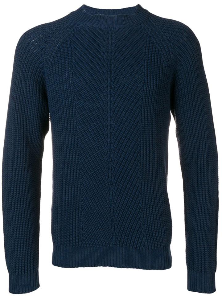 A.p.c. Shinji Ribbed Knit Sweater - Blue