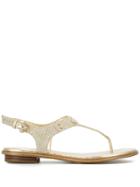 Michael Michael Kors Mk Plate Embellished Sandals - Gold