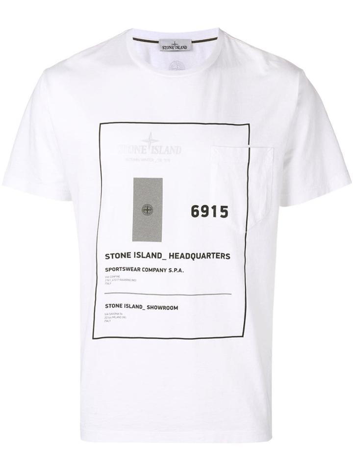 Stone Island Logo Motif T-shirt - White