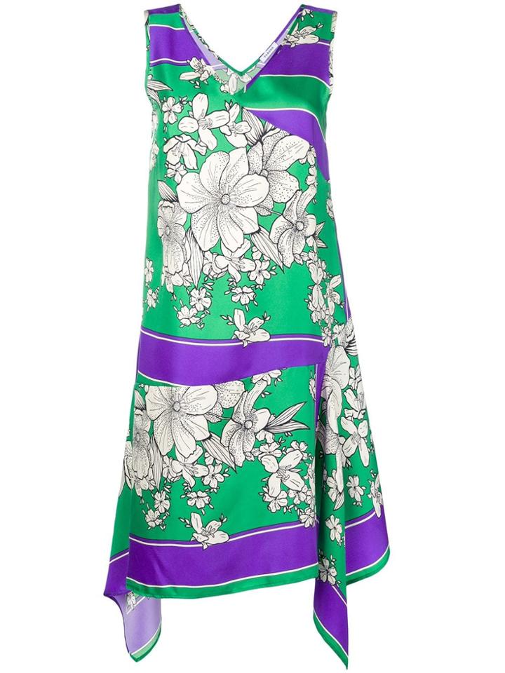 P.a.r.o.s.h. Floral V Neck Dress - Green
