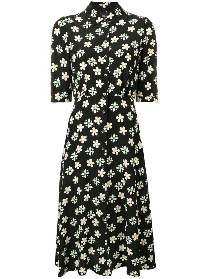 Aspesi Floral Shirt Dress - Black