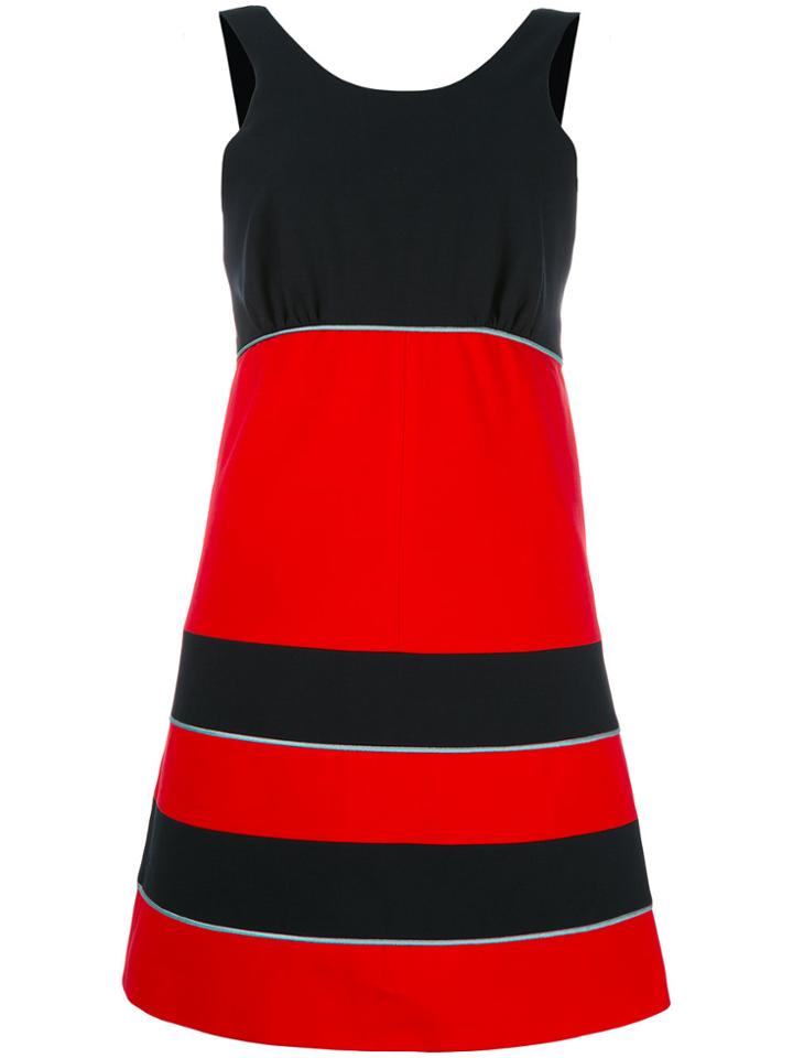 Maison Kitsuné Colour Block Mini Dress - Red