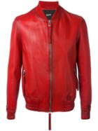 Blood Brother Guard Bomber Jacket, Men's, Size: Small, Red, Lamb Nubuck Leather/cotton