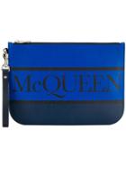 Alexander Mcqueen Logo Clutch Bag - Blue