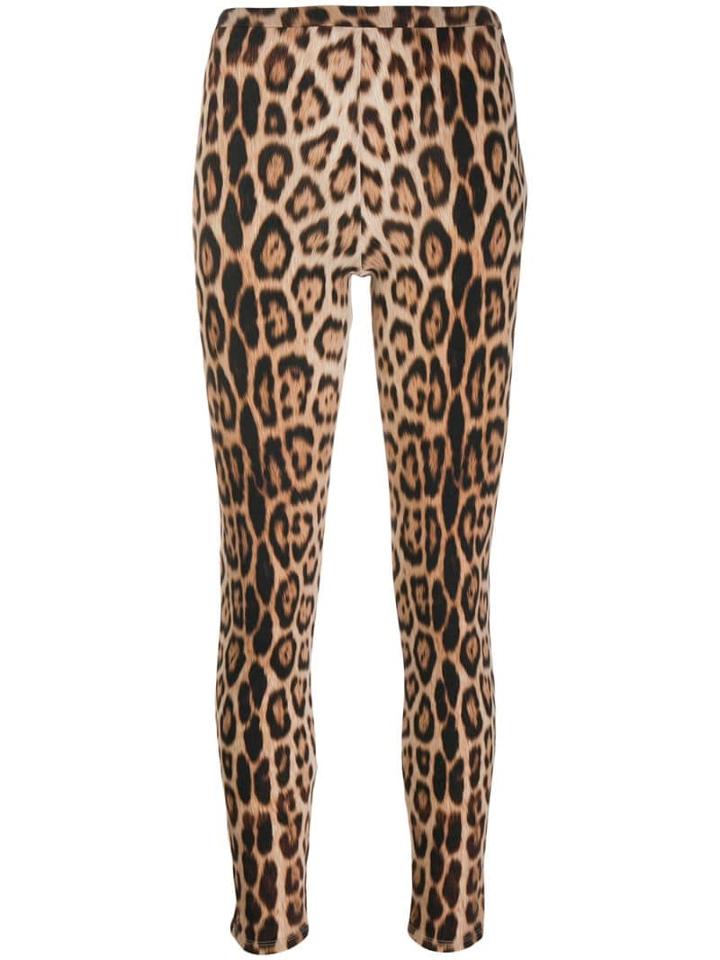 Roberto Cavalli Leopard Print Leggings - Brown