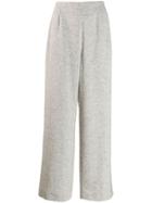 Jean Louis Scherrer Pre-owned 1990's Marled Wide-leg Trousers - Grey