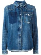 Valentino Studded Pocket Denim Jacket, Women's, Size: 44, Blue, Cotton