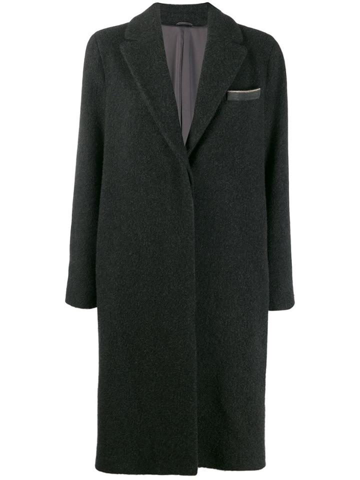 Brunello Cucinelli Straight Fit Coat - Grey