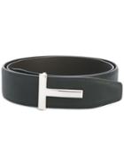 Tom Ford - T Shaped Buckle Belt - Men - Leather - One Size, Black, Leather