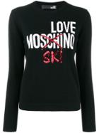 Love Moschino Logo Embroidered Jumper - Black
