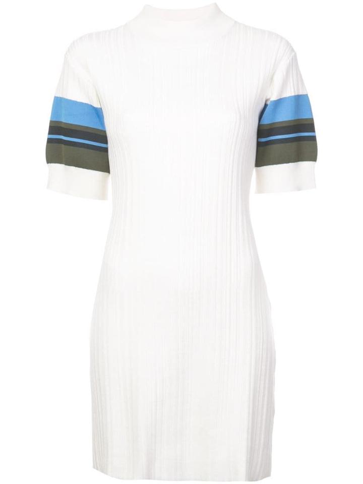 Proenza Schouler Pswl Ribbed Stripe Dress - White