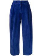 Pt01 Cropped Wide-leg Trousers - Blue
