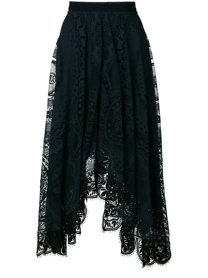 Chloé Asymmetric Lace Skirt - Blue