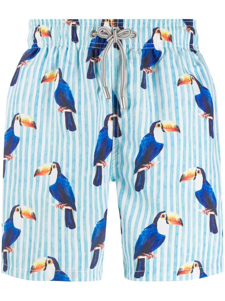 Mc2 Saint Barth Toucan Print Swim Shorts - Blue