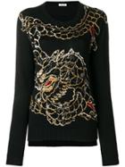 P.a.r.o.s.h. Dragon Sequin Embroidered Jumper - Black