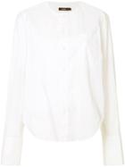 Bassike Chest Pocket Collarless Shirt - White