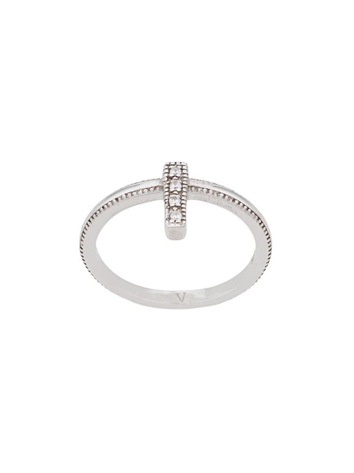 V Jewellery Ridge First Knuckle Ring - Silver