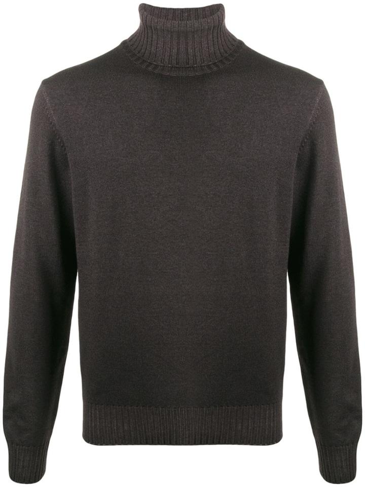 Dell'oglio Ribbed-knit Roll Neck Jumper - Brown