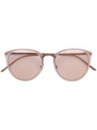 Linda Farrow Oval Frame Sunglasses - Nude & Neutrals
