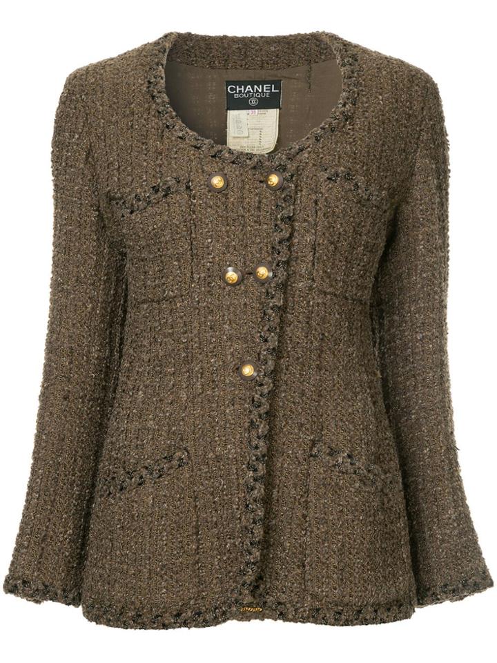 Chanel Vintage Double Breasted Knitted Jacket - Brown