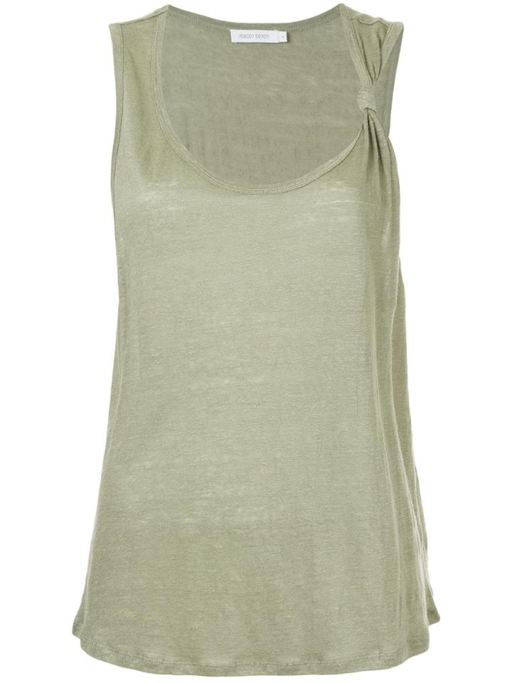 Nobody Denim Knotted Tank Top - Green
