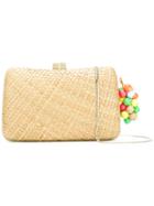 Serpui - Woven Bead Detail Clutch - Women - Raffia - One Size, Women's, Nude/neutrals, Raffia
