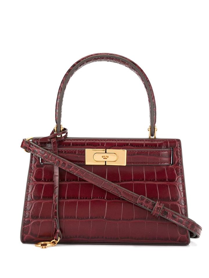 Tory Burch Lee Radziwill Embossed Petite Satchel - Red