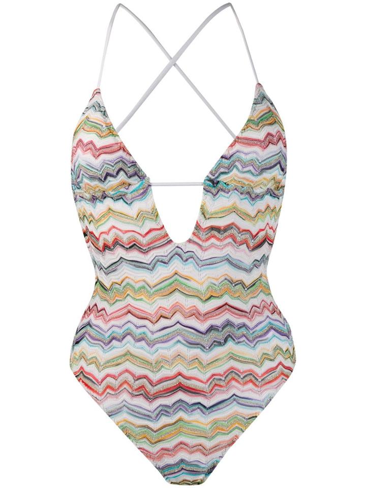 Missoni Mare Zigzag Pattern Swimsuit - White