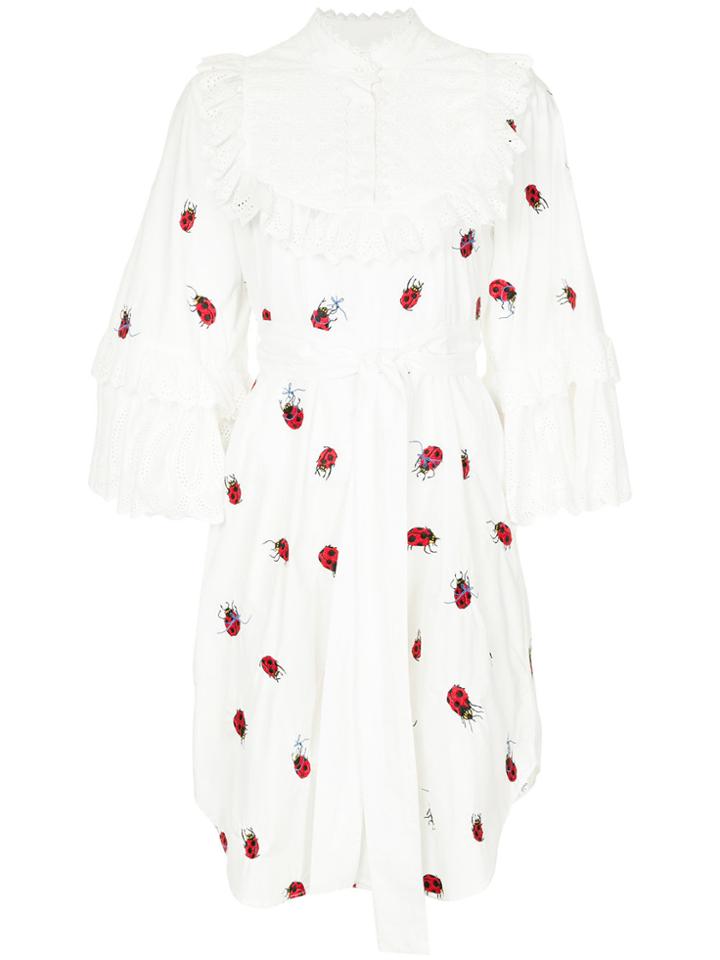 Romance Was Born Sisterhood Broderie Shirt Dress - White