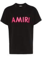 Amiri Cracked Logo Print Cotton T-shirt - Black