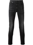 R13 Slim Washed Jeans, Men's, Size: 33, Black, Cotton/polyester/spandex/elastane/calf Leather