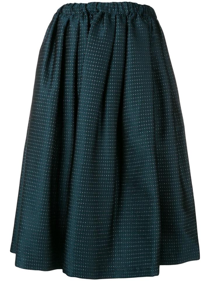Comme Des Garçons Pleated Full Midi Skirt - Green