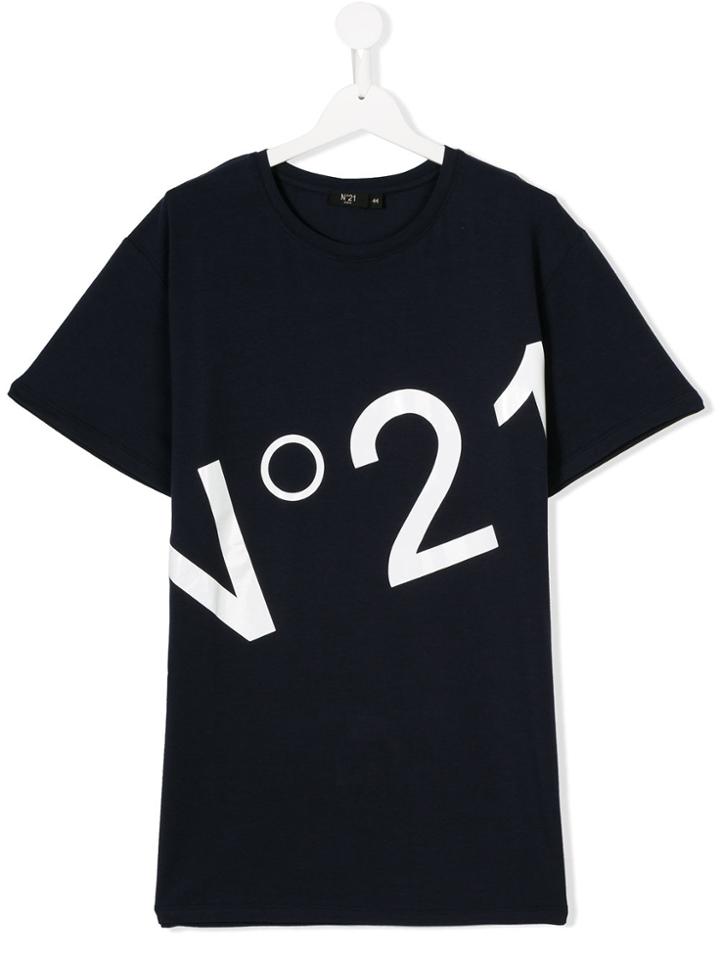 No21 Kids Logo Print T-shirt - Blue