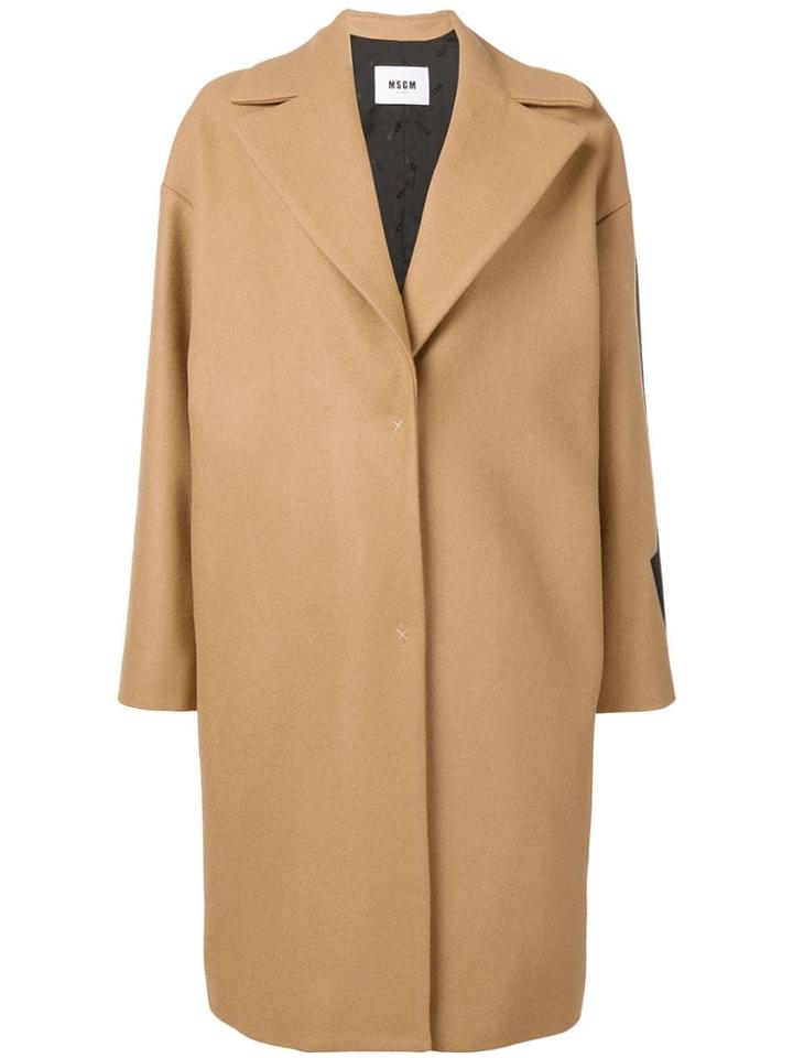 Msgm Arrow Stripe Coat - Nude & Neutrals