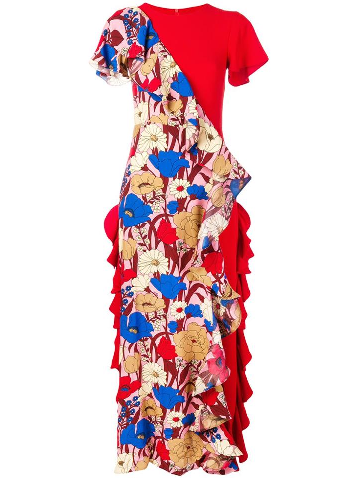 Vivetta Short-sleeve Ruffle Dress - Red